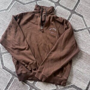 Tommy Bahama Relax Men's S L/S Brown 1/4 Zip Marlin‎ Logo Pullover